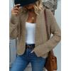 image:imageDokotoo Womens 2026 Fashion Casual Open Front Long Sleeve Chunky Knit Cardigans Sweaters Outerwear CoatsApricot Khaki