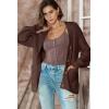 image:imageDokotoo Womens 2026 Fashion Casual Open Front Long Sleeve Chunky Knit Cardigans Sweaters Outerwear CoatsCoffee
