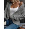 image:imageDokotoo Womens 2026 Fashion Casual Open Front Long Sleeve Chunky Knit Cardigans Sweaters Outerwear CoatsGray