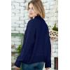 image:imageDokotoo Womens 2026 Fashion Casual Open Front Long Sleeve Chunky Knit Cardigans Sweaters Outerwear CoatsNavy Blue