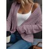 image:imageDokotoo Womens 2026 Fashion Casual Open Front Long Sleeve Chunky Knit Cardigans Sweaters Outerwear CoatsPurple
