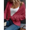 image:imageDokotoo Womens 2026 Fashion Casual Open Front Long Sleeve Chunky Knit Cardigans Sweaters Outerwear CoatsRose Red