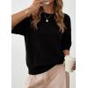 image:imageDokotoo Womens 34 Sleeve Sweater Summer Cropped Sweaters Crewneck Lightweight Knit Tops Spring Business Casual Plus Size Womens Clothing Black Sweater 2026 Fashion