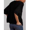 image:imageDokotoo Womens 34 Sleeve Sweater Summer Cropped Sweaters Crewneck Lightweight Knit Tops Spring Business Casual Plus Size Womens Clothing Black Sweater 2026 Fashion
