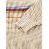image:imageDokotoo Womens Cardigan Sweaters Long Sleeve Casual Striped Color Block Cable Knit Fall Outfits with PocketsBeige