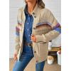 image:imageDokotoo Womens Cardigan Sweaters Long Sleeve Casual Striped Color Block Cable Knit Fall Outfits with PocketsBeige