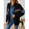 image:imageDokotoo Womens Cardigan Sweaters Long Sleeve Casual Striped Color Block Cable Knit Fall Outfits with PocketsBlack