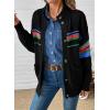 image:imageDokotoo Womens Cardigan Sweaters Long Sleeve Casual Striped Color Block Cable Knit Fall Outfits with PocketsBlack