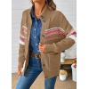 image:imageDokotoo Womens Cardigan Sweaters Long Sleeve Casual Striped Color Block Cable Knit Fall Outfits with PocketsChocolate Brown