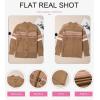 image:imageDokotoo Womens Cardigan Sweaters Long Sleeve Casual Striped Color Block Cable Knit Fall Outfits with PocketsChocolate Brown