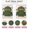 image:imageDokotoo Womens Cardigan Sweaters Long Sleeve Casual Striped Color Block Cable Knit Fall Outfits with PocketsGreen