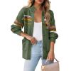 image:imageDokotoo Womens Cardigan Sweaters Long Sleeve Casual Striped Color Block Cable Knit Fall Outfits with PocketsGreen