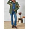 image:imageDokotoo Womens Cardigan Sweaters Long Sleeve Casual Striped Color Block Cable Knit Fall Outfits with PocketsGreen