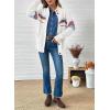 image:imageDokotoo Womens Cardigan Sweaters Long Sleeve Casual Striped Color Block Cable Knit Fall Outfits with PocketsWhite