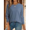 image:imageDokotoo Womens Casual 2026 Wool Hollow Out Fall Winter Sweaters Trendy Lightweight Crochet Pullover TopsDusk Blue