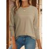 image:imageDokotoo Womens Casual 2026 Wool Hollow Out Fall Winter Sweaters Trendy Lightweight Crochet Pullover TopsPale Khaki