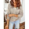 image:imageDokotoo Womens Crochet Sweaters 2025 Winter Casual Lightweight Long Sleeve Hollow Out Sweater TopsApricot