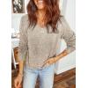 image:imageDokotoo Womens Crochet Sweaters 2025 Winter Casual Lightweight Long Sleeve Hollow Out Sweater TopsApricot