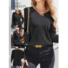 image:imageDokotoo Womens Crochet Sweaters 2025 Winter Casual Lightweight Long Sleeve Hollow Out Sweater TopsBlack
