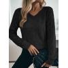 image:imageDokotoo Womens Crochet Sweaters 2025 Winter Casual Lightweight Long Sleeve Hollow Out Sweater TopsBlack