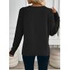 image:imageDokotoo Womens Crochet Sweaters 2025 Winter Casual Lightweight Long Sleeve Hollow Out Sweater TopsBlack