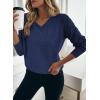 image:imageDokotoo Womens Crochet Sweaters 2025 Winter Casual Lightweight Long Sleeve Hollow Out Sweater TopsNavy Blue