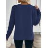 image:imageDokotoo Womens Crochet Sweaters 2025 Winter Casual Lightweight Long Sleeve Hollow Out Sweater TopsNavy Blue