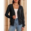 image:imageDokotoo Womens Fall Long Sleeve Lightweight 2025 VNeck Cardigan Button Down Twisted Cable Knit Shrugs SweatersBlack