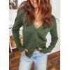image:imageDokotoo Womens Fall Long Sleeve Lightweight 2025 VNeck Cardigan Button Down Twisted Cable Knit Shrugs SweatersFern Green