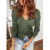image:imageDokotoo Womens Fall Long Sleeve Lightweight 2025 VNeck Cardigan Button Down Twisted Cable Knit Shrugs SweatersFern Green
