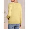 image:imageDokotoo Womens Fall Long Sleeve Lightweight 2025 VNeck Cardigan Button Down Twisted Cable Knit Shrugs SweatersYellow Cream