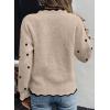 image:imageDokotoo Womens Fall Sweaters 2025 Long Sleeve V Neck Casual Tops Ribbed Knit Comfy Fuzzy Pullover Floral SweaterBeige
