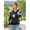 image:imageDokotoo Womens Fall Sweaters 2025 Long Sleeve V Neck Casual Tops Ribbed Knit Comfy Fuzzy Pullover Floral SweaterBlack