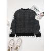 image:imageDokotoo Womens Fall Sweaters 2025 Long Sleeve V Neck Casual Tops Ribbed Knit Comfy Fuzzy Pullover Floral SweaterBlack