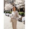 image:imageDokotoo Womens Fall Sweaters 2025 Long Sleeve V Neck Casual Tops Ribbed Knit Comfy Fuzzy Pullover Floral SweaterGray