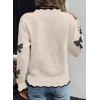 image:imageDokotoo Womens Fall Sweaters 2025 Long Sleeve V Neck Casual Tops Ribbed Knit Comfy Fuzzy Pullover Floral SweaterWhite