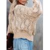 image:imageDokotoo Womens Fall Sweaters V Neck Crochet Hollow Out 2025 Trendy Casual Winter Pullover SweatersApricot