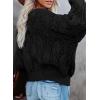 image:imageDokotoo Womens Fall Sweaters V Neck Crochet Hollow Out 2025 Trendy Casual Winter Pullover SweatersBlack