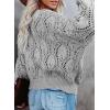 image:imageDokotoo Womens Fall Sweaters V Neck Crochet Hollow Out 2025 Trendy Casual Winter Pullover SweatersGray