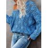image:imageDokotoo Womens Fall Sweaters V Neck Crochet Hollow Out 2025 Trendy Casual Winter Pullover SweatersSky Blue