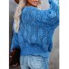 image:imageDokotoo Womens Fall Sweaters V Neck Crochet Hollow Out 2025 Trendy Casual Winter Pullover SweatersSky Blue