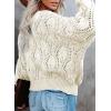 image:imageDokotoo Womens Fall Sweaters V Neck Crochet Hollow Out 2025 Trendy Casual Winter Pullover SweatersWhite