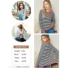 image:imageDokotoo Womens Long Sleeve Sweaters Casual Crewneck Fashion Spring Striped Color Block Shirts High Low Pullover Sweater TopsA Black