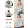 image:imageDokotoo Womens Long Sleeve Sweaters Casual Crewneck Fashion Spring Striped Color Block Shirts High Low Pullover Sweater TopsA Grey 1