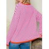 image:imageDokotoo Womens Long Sleeve Sweaters Casual Crewneck Fashion Spring Striped Color Block Shirts High Low Pullover Sweater TopsA Pink 1