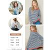 image:imageDokotoo Womens Long Sleeve Sweaters Casual Crewneck Fashion Spring Striped Color Block Shirts High Low Pullover Sweater TopsAa Dark Blue
