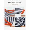image:imageDokotoo Womens Long Sleeve Sweaters Casual Crewneck Fashion Spring Striped Color Block Shirts High Low Pullover Sweater TopsAa Dark Blue