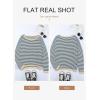 image:imageDokotoo Womens Long Sleeve Sweaters Casual Crewneck Fashion Spring Striped Color Block Shirts High Low Pullover Sweater TopsB Grey 2