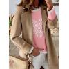 image:imageDokotoo Womens Long Sleeve Sweaters Casual Crewneck Fashion Spring Striped Color Block Shirts High Low Pullover Sweater TopsF Pink 1
