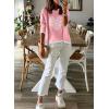 image:imageDokotoo Womens Long Sleeve Sweaters Casual Crewneck Fashion Spring Striped Color Block Shirts High Low Pullover Sweater TopsF Pink 1